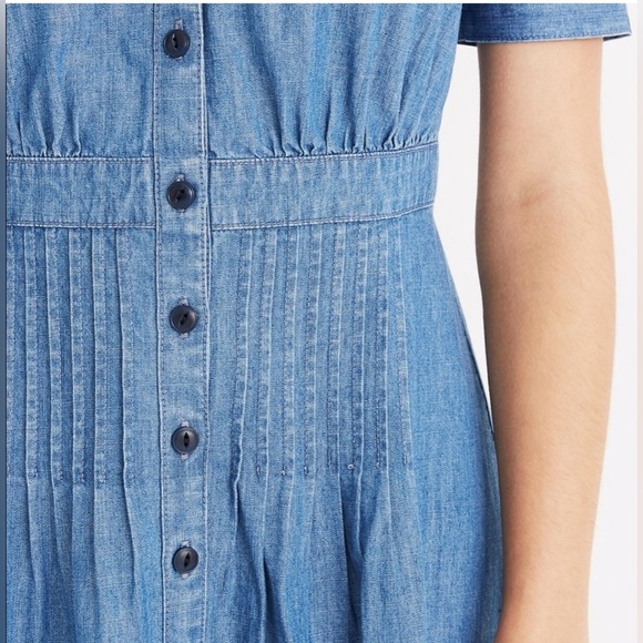 Madewell Denim Daylily Dress size 0
Pit to pit 17”
Waist 12 1/2” 
Approx 👆🏻 - Picture 4 of 16